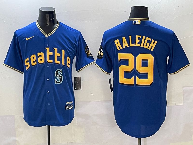 Men Seattle Mariners #29 Raleigh Blue City Edition 2025 Nike MLB Jersey style 8->houston astros->MLB Jersey